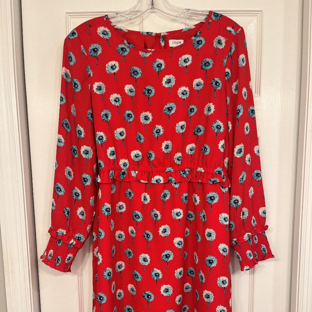 NWT J. Crew Size 6 Floral Long Sleeve Dress